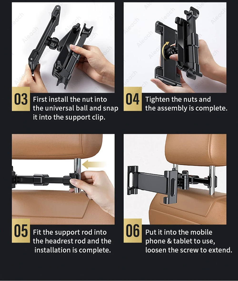 car tablet holder steps