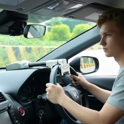 anti theft steering lock alarm system