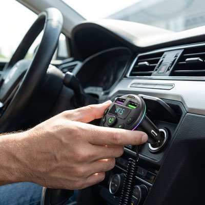 Automotive FM Transmitter charging ports