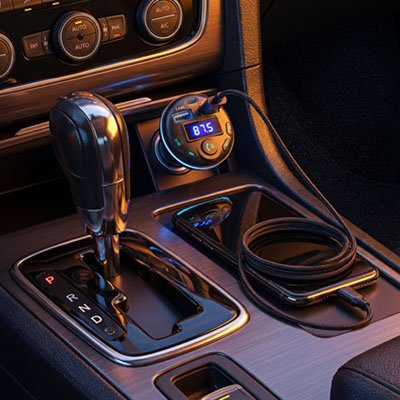 Automotive FM Transmitter hands free bluetooth